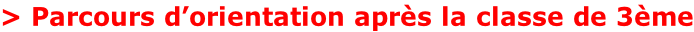 > Parcours d’orientation après la classe de 3ème